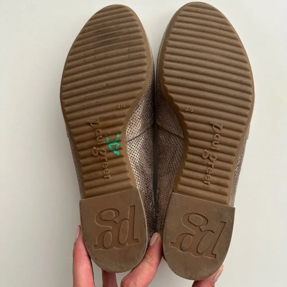 Paul Green Perry Perforated Metallic Smoke Comfort‎ Loafers Shoes UK 3 1/2 US 6 - Picture 7 of 8